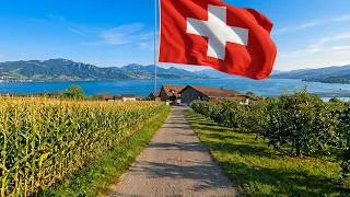 Thumbnail: Swiss POV bike ride: blue skies, cornfields, and orchards | POV cycling adventure