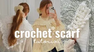 Thumbnail: trendy Crochet Scarf Tutorial / one day project ✨
