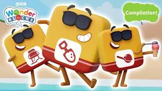 Thumbnail: Summer Holiday Codes with the Beach Crew! | Coding Cartoon Compilation for Kids | Wonderblocks
