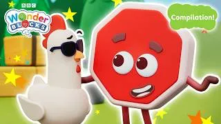 Thumbnail: Learn To Be Patient and Kind with Stop | Coding Cartoon Compilation for Kids | Wonderblocks
