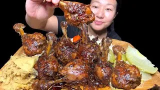 Thumbnail: Soya Chicken Thigh Curry || Fresh Bamboo Shoot Chutney, Chayote Boiled And Rice Mukbang