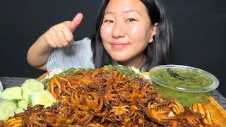 Thumbnail: Baby Octopus Fry, Green Curry/ Otti Asangba, Raw Cucumber & Rice Mukbang