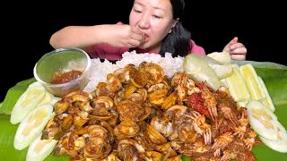 Thumbnail: Clam And Baby Crab Mukbang || Raw Cucumber And Rice