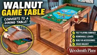 Thumbnail: Project Overview: The Ultimate Walnut Game Table | Converts to Dining Table