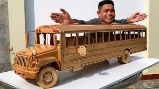Thumbnail: Wood Carving - Classic School Bus (Assembly Process) - Woodworking Art