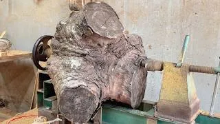 Thumbnail: Bizarre And Extremely Dangerous Wood-Turning Skills // Transforming Tree Stumps Into Masterpieces.