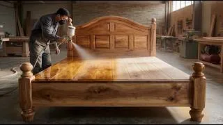 Thumbnail: Masterpiece By The Carpenter - Crafting Traditional Style Wooden Bed, Combination Of Art Technology