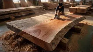 Thumbnail: Giant Wood Processing Plant - The Secret Behind Those Luxurious Thousand Dollar Solid Wood Tables