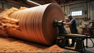 Thumbnail: Master Lathe Operators - The Process Of Turning Giant Redwood Blocks With Incredible Accuracy