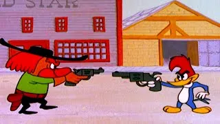 Thumbnail: Woody Fights Western Bandit! | Woody Woodpecker