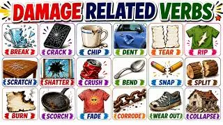 Thumbnail: 100 Damage-Related Verbs in English | Visual Vocabulary for Beginners | Learn with Pictures (Part 1)