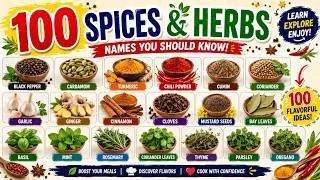Thumbnail: 🌿 100 Types of Spices and Herbs | Visual English Vocabulary Learn Common Herbs & Spices Vocabulary