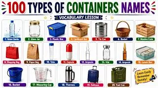 Thumbnail: 100 Container Names in English 📦 | English Vocabulary Lesson Can You Name These Everyday Containers?