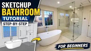 Thumbnail: How to Design a Bathroom in SketchUp (Complete Step-by-Step Guide)
