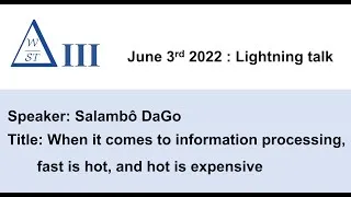 Thumbnail: [WOST III] When it comes to information processing, fast is hot, and hot is expensive by S DaGo