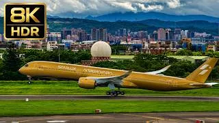 Thumbnail: 8K HDR Starlux Gold A350-1000 Air Sorayama Taking off from Taipei Taoyuan to Tokyo Narita