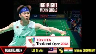 Thumbnail: Lee Zii Jia vs Manav Choudhary Thailand Open 2026 Men's Single Qual