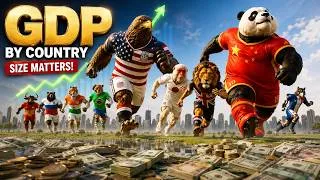Thumbnail: Country Mascots Scaled by GDP  | GDP Comparison 2026 | Country size by GDP