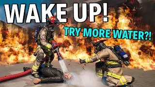 Thumbnail: FIREFIGHTING SIMULATOR IGNITE Funny Moments & Cursed Gameplay! // Worst Premade Ever