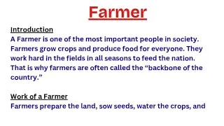Thumbnail: Essay on Farmer 🚜 | Farmer Essay in English | WritingClassesPro