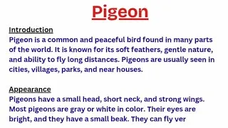 Thumbnail: Essay on Pigeon 🕊️ | Pigeon Essay in English | WritingClassesPro