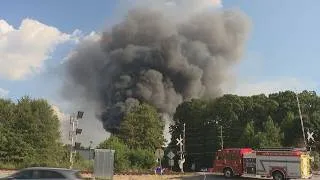 Thumbnail: Large fire, booming noises at manufacturing facility