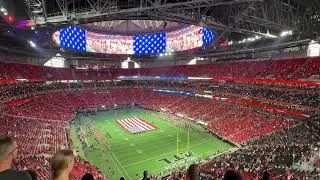 Thumbnail: Amanda Garcia sings national anthem at first Falcons preseason game in 2026
