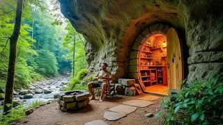 Thumbnail: I Spend 3 Days to Build a Unique Warm & Hidden House on Cliffside inside a Mountain in the Forest
