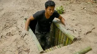 Thumbnail: ASMR Bamboo House Building- Man Built a Most Secret, Warm & Cozy Underground Shelter House in Forest