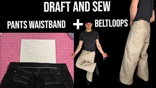 Thumbnail: How to Draft and Sew Pants Waistband + Belt loops