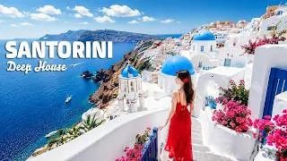 Thumbnail: Santorini Drone Footage 4K 🇬🇷 White Cliff Villages, Blue Domes & Aegean Sea | Deep House Chill