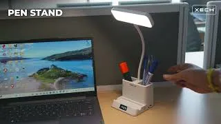 Thumbnail: XECH Desky Lite Digital – Rechargeable LED Desk Lamp with Clock, Pen Stand & Phone Holder