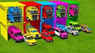 Thumbnail: TRANSPORTING ALL POLICE CARS and AMBULANCE EMERGENCY VEHICLES WITH MERCEDES POLICE TRUCKS ! FS22