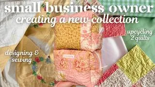 Thumbnail: SEWING MY SEPTEMBER COLLECTION🍂🧡 || upcycling 2 vintage quilts into limited edition bags for fall