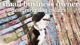 Thumbnail: CREATING NEW DOG COLLARS for my small business!🐾🧵 || designing & sewing cute large dog collars!✨