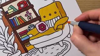 Thumbnail: Watch Me Color Satisfying Cozy Reading Corner