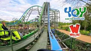 Thumbnail: YoY Chill (Blue Track) - Single Rail Racing Coaster 4K Front Seat POV - Walibi Holland