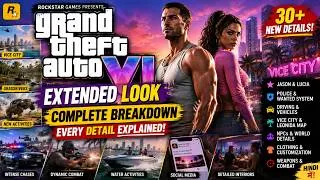 Thumbnail: GTA 6 Extended Look FULL BREAKDOWN in Hindi 🔥 | All Details Explained | GTA 6 Gameplay