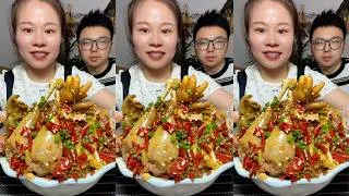 Thumbnail: 🔥 Homemade Mukbang | Braised Pork, Water Spinach, Eggs & Super Spicy Chili 🌶️ | Super delicious