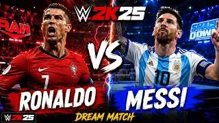 Thumbnail: 🔥 WWE 2K25 | Ronaldo vs Messi – Ultimate Dream Match!