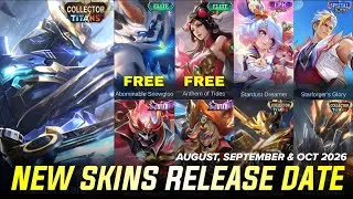 Thumbnail: MOBILE LEGENDS UPCOMING SKIN RELEASE DATE AUGUST, SEPTEMBER & OCTOBER 2026 | ML LEAKS SKIN