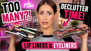 Thumbnail: ✨ I Owned WAY Too Many Lip Liners & Eyeliners… Makeup Declutter!