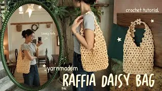 Thumbnail: Making a Daisy Bag with Raffia Yarn | Crochet Tutorial | Super Easy Pattern