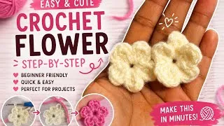 Thumbnail: Easy Crochet Flower for Beginners 🌸 | Step-by-Step Flower Tutorial