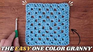 Thumbnail: How to Crochet a One Color Granny Square (No Magic Circle Needed!)