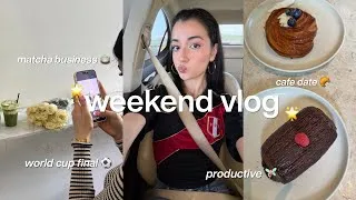Thumbnail: weekend vlog | cafe hopping, productive work days, date night & world cup final