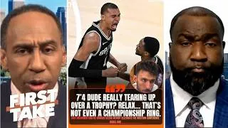 Thumbnail: FIRST TAKE | Thunder are a dirty team of cheaters! - Stephen A. rips Chet after elimination by Spurs