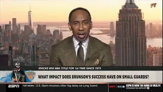 Thumbnail: FIRST TAKE | "Jalen Brunson is inspiring a new generation of small guards in NBA" - Stephen A Smith