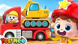 Thumbnail: Wheels on the Construction Vehicles | Digger, Mixer, Crane | Nursery Rhymes & Kids Songs | Yes! Neo