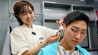 Thumbnail: 💈(ASMR) Complete Japanese Barbering with Lady Barber Momoka: Scissors, Shave, Shampoo & Massage